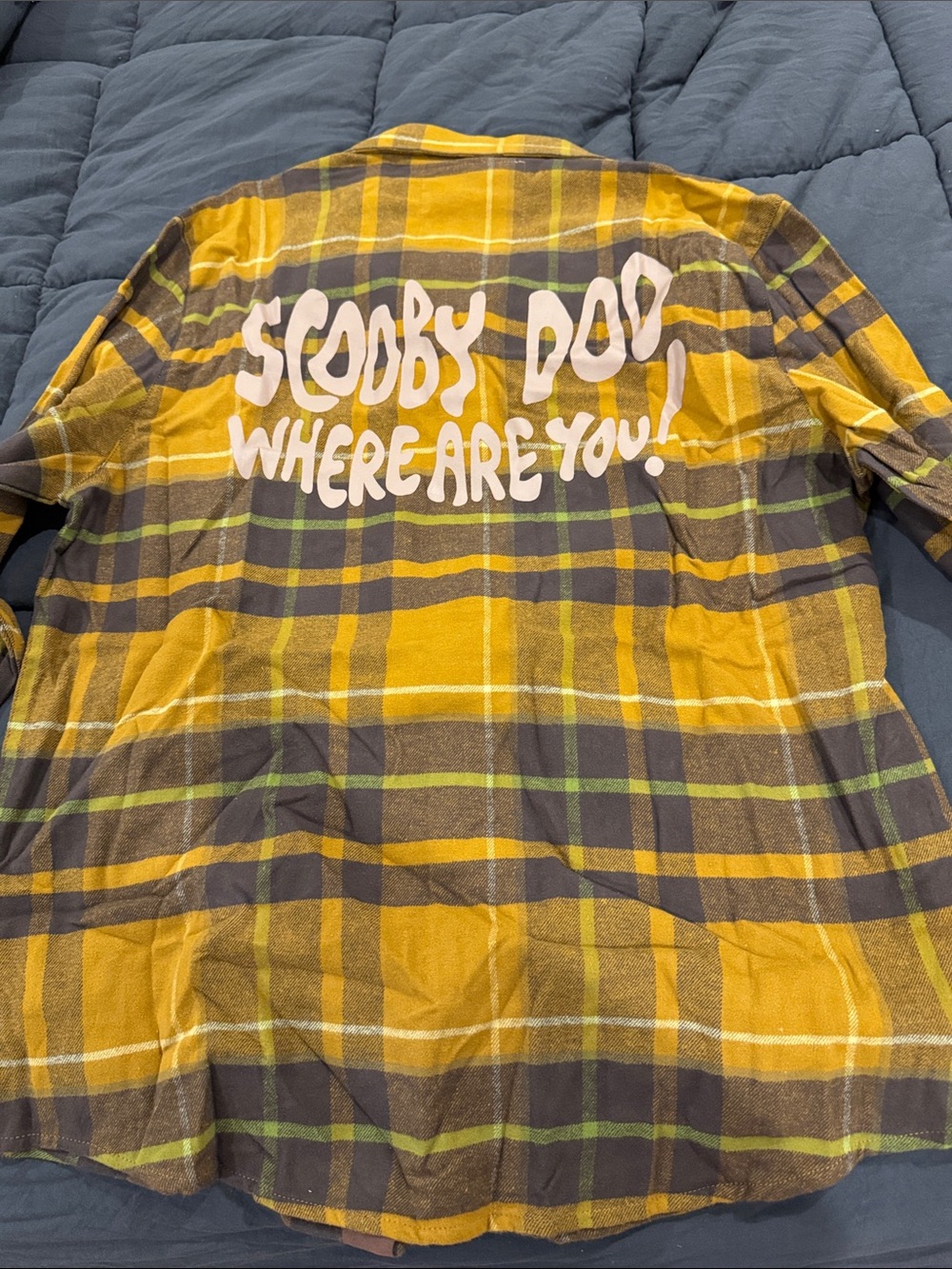 Cakeworthy Scooby doo Yellow Plaid Flannel Shirt - Casual unisex Button-Up